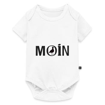 Moin mit der Möwe Nordsee Ostsee - Baby Premium Kurzarmbody - Weiß - Vorne