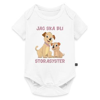 Je vais être grande sœur chienne motif fille chien - Body à manches courtes Premium Bébé - blanc - Devant