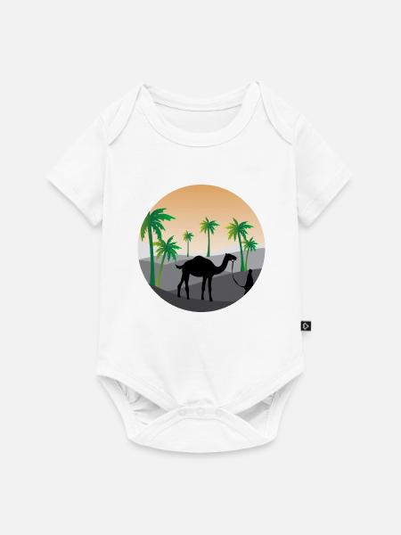 Palmen - Baby Premium Kurzarmbody - Weiß