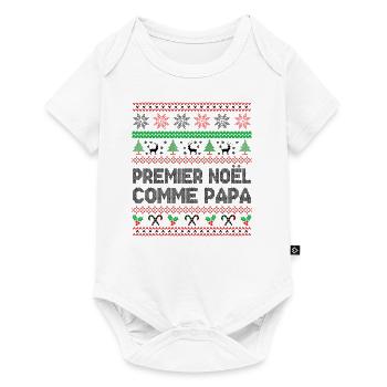 Premier Noël Comme Papa - Body à manches courtes Premium Bébé - blanc - Devant