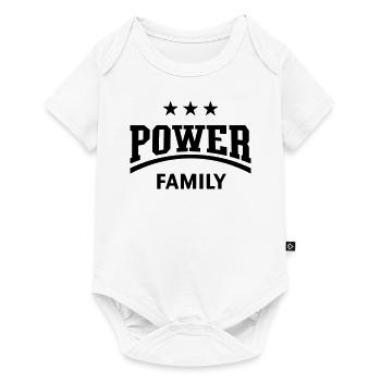 Famille Power (Famille / Père / Mère / Noir) - Body à manches courtes Premium Bébé - blanc - Devant
