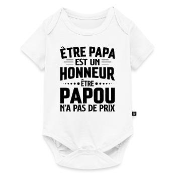Être Papou n'a pas de Prix Cadeau Papy - Body à manches courtes Premium Bébé - blanc - Devant