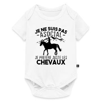 Je préfère juste les chevaux - Body à manches courtes Premium Bébé - blanc - Devant