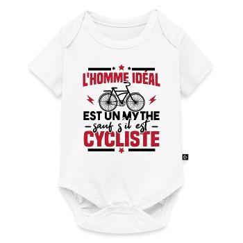 L'homme idéal est un mythe sauf s'il est cycliste - Body à manches courtes Premium Bébé - blanc - Devant