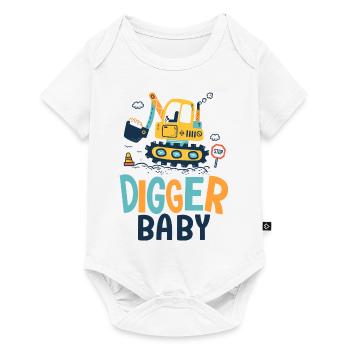 Baby Digger Birth Baby, Dad Construction Site - Baby Premium short-sleeve bodysuit - white - Front