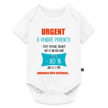 bébé personnalisable Urgent à vendre cadeau bébé - Body à manches courtes Premium Bébé - blanc - Devant
