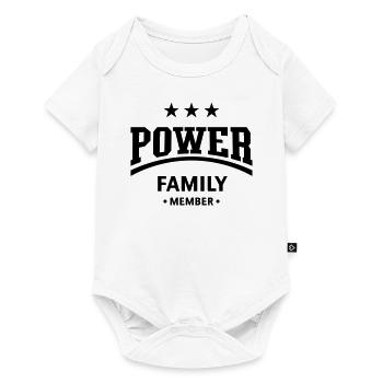 Membre de la famille Power (famille / membre / noir) - Body à manches courtes Premium Bébé - blanc - Devant