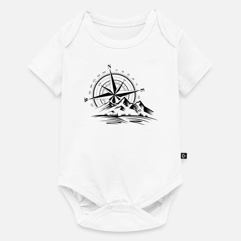 Graphique de la direction de la boussole en montagne - Body à manches courtes Premium Bébé - blanc