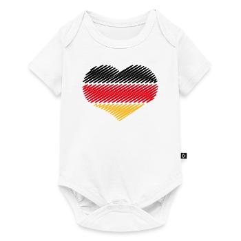 Heart Black Red Gold (Germany Flag Sketch) - Baby Premium short-sleeve bodysuit - white - Front