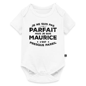 Maurice Un Prénom, Une Attitude L’Humour Maurice - Body à manches courtes Premium Bébé - blanc - Devant