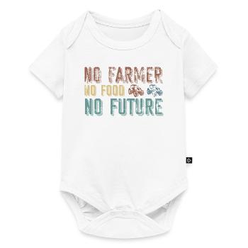 Farmer No foot No Future- Farmer Tractor - Baby Premium short-sleeve bodysuit - white - Front
