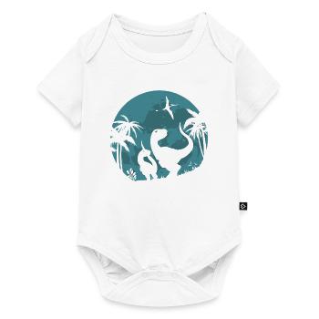 Dinos Lune Velociraptor T-Rex dinosaures enfants - Body à manches courtes Premium Bébé - blanc - Devant