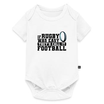 Si le rugby était facile, ils l’appelleraient football - Body à manches courtes Premium Bébé - blanc - Devant