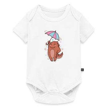 Dino with parasol Dinosaur Reptile - Baby Premium short-sleeve bodysuit - white - Front