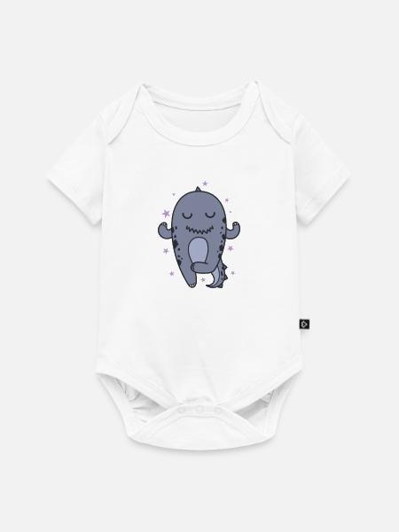 kleiner Dino meditiert Dinosaurier Reptil - Baby Premium Kurzarmbody - Weiß