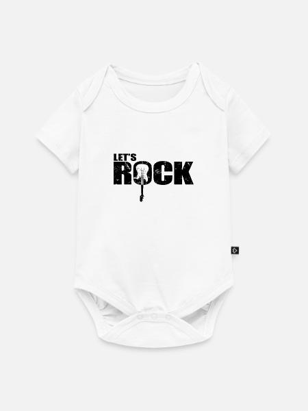 Let’s Rock Gitarre Musikstil Genre Rockband - Baby Premium Kurzarmbody - Weiß