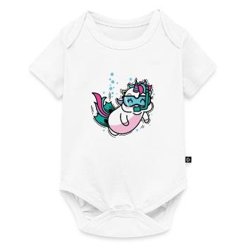 Licorne plongée Créatures mythiques Sport - Body à manches courtes Premium Bébé - blanc - Devant