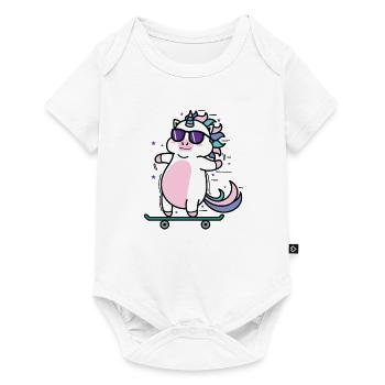 Unicorn Skating Mythical Creature Sport - Baby Premium short-sleeve bodysuit - white - Front