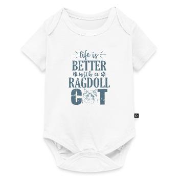 La vie est meilleure avec un chat Ragdoll Chat domestique - Body à manches courtes Premium Bébé - blanc - Devant