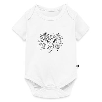 Signe du zodiaque Bélier Mars Avril - Body à manches courtes Premium Bébé - blanc - Devant