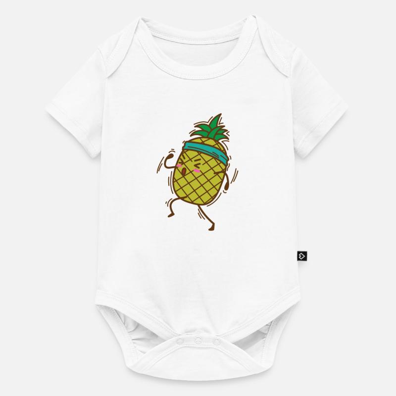 Ananas geht Joggen oder Laufen süße Frucht - Baby Premium Kurzarmbody - Weiß