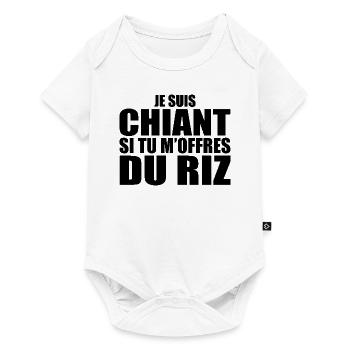 Homme qui adore : Riz. Design Drôle Humour Sushi - Body à manches courtes Premium Bébé - blanc - Devant