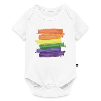 Rainbow Paint Brushes (Strokes) - Baby Premium short-sleeve bodysuit - white - Front