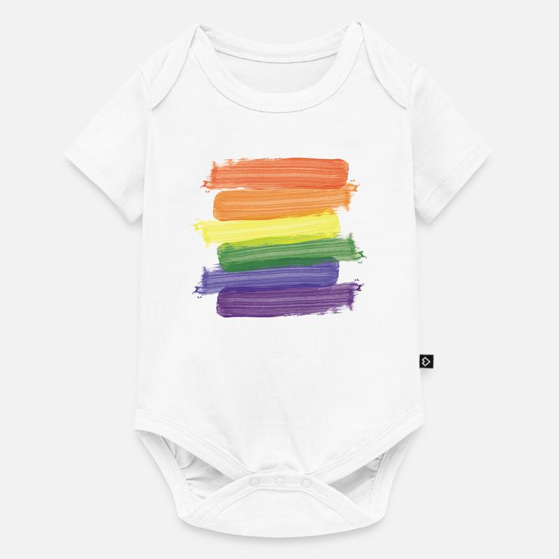 Pinceaux arc-en-ciel (traits) - Body à manches courtes Premium Bébé - blanc