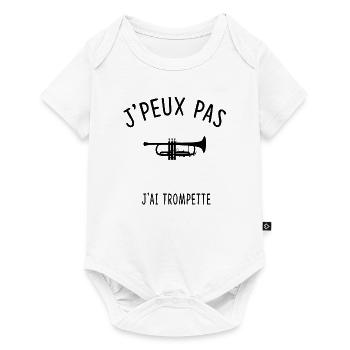 J'PEUX PAS J'AI TROMPETTE - Body à manches courtes Premium Bébé - blanc - Devant