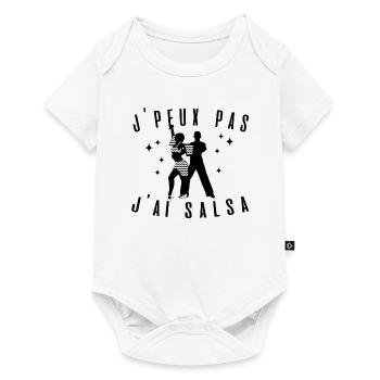 J peux pas j ai Salsa passion idée cadeau tshirt - Body à manches courtes Premium Bébé - blanc - Devant