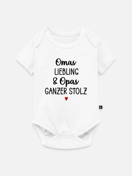 Omas Liebling & Opas ganzer Stolz - Baby Premium Kurzarmbody - Weiß