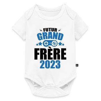 annonce grand frère - futur grand frere 2023 - Body à manches courtes Premium Bébé - blanc - Devant