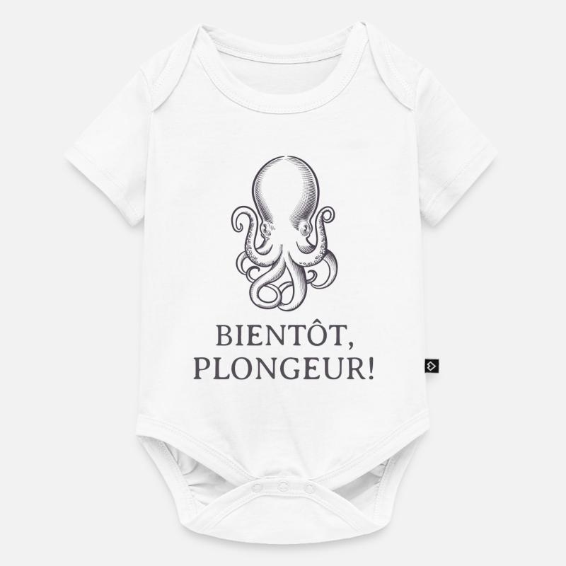 Octopus Bientôt Plongeur - Body à manches courtes Premium Bébé - blanc
