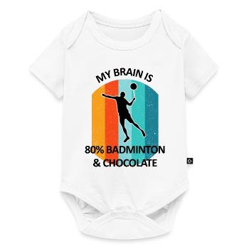 Badminton, Badminton, Badminton, Chocolat - Body à manches courtes Premium Bébé - blanc - Devant