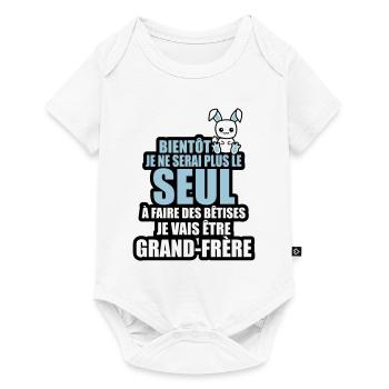 bientot je vais être grand-frère - Body à manches courtes Premium Bébé - blanc - Devant