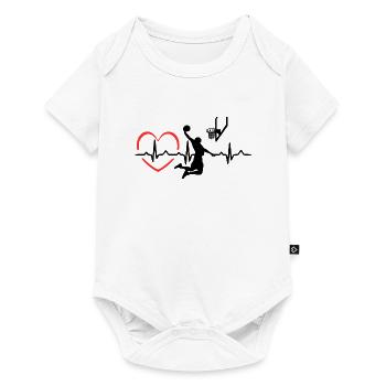 basketball heartbeat player gift t-shirt - Baby Premium short-sleeve bodysuit - white - Front