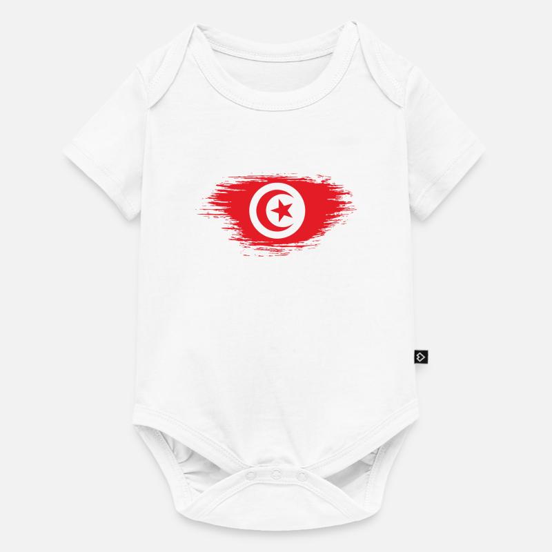 Tunisie drapeau - Body à manches courtes Premium Bébé - blanc