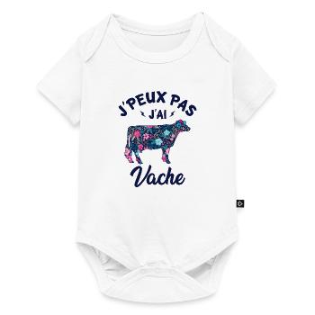 j'peux pas j'ai vache - Body à manches courtes Premium Bébé - blanc - Devant