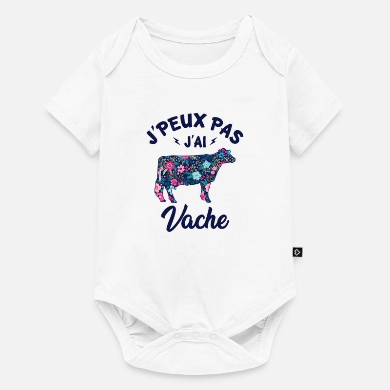 j'peux pas j'ai vache - Body à manches courtes Premium Bébé - blanc