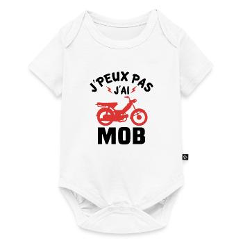 j'peux pas j'ai mob mobylette cyclomoteur - Body à manches courtes Premium Bébé - blanc - Devant