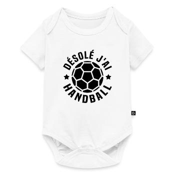 désolé j'ai handball - Body à manches courtes Premium Bébé - blanc - Devant