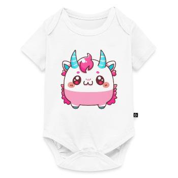 Cute Little Vampire Unicorn Monster Comic Style - Baby Premium short-sleeve bodysuit - white - Front
