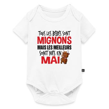 Bébé Mai Taureau Naissance Cadeau Baby - Body à manches courtes Premium Bébé - blanc - Devant