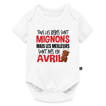 Bébé Avril Taureau Naissance Cadeau Baby - Body à manches courtes Premium Bébé - blanc - Devant