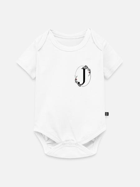 Buchstabe J - Baby Premium Kurzarmbody - Weiß