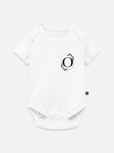 Buchstabe O - Baby Premium Kurzarmbody - Weiß