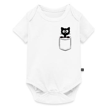 My Cat in the Bag - Breast Pocket - Baby Premium short-sleeve bodysuit - white - Front