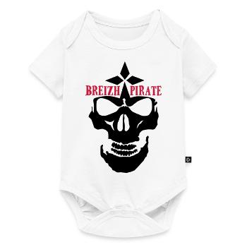 breizh pirate tete de mort crane skull logo - Body à manches courtes Premium Bébé - blanc - Devant