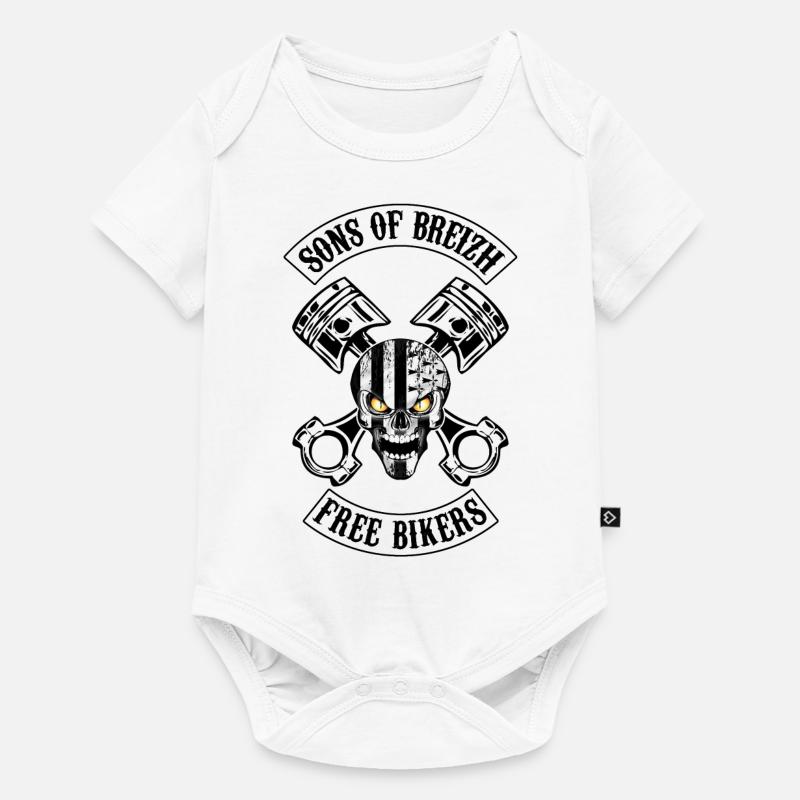 Breizh Skull Bikers - Body à manches courtes Premium Bébé - blanc