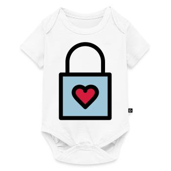 Cadenas, serrure d'amour - Body à manches courtes Premium Bébé - blanc - Devant